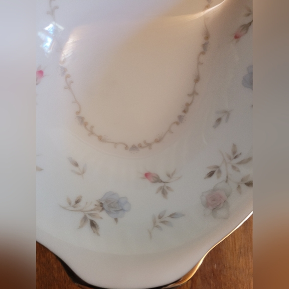 Sango Floral Oval Divided Platter with Pink and Blue Accents (114) - Picture 2 of 4